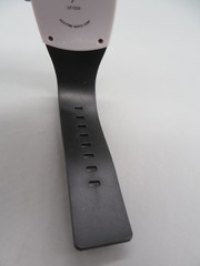 Curfew Quartz Watch Multicolor Numbers, White Bezel, Black Band, New Battery