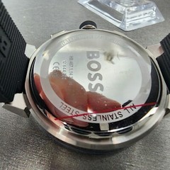 Hugo Boss Chronograph Watch Men 44mm Black Dial Steel Date Round 1513997