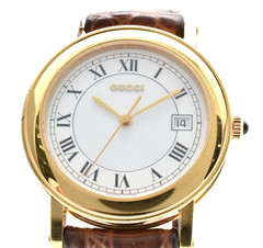 [Near MINT] Vintage Gucci 7200M White Roman Dial Date Quartz Men’s Watch JAPAN