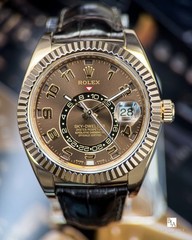 Rolex Sky-Dweller 326135 Everose Gold Chocolate Dial Leather Box