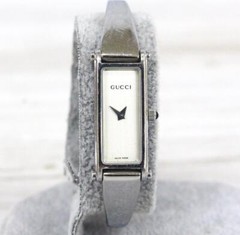 GUCCI 1500L Silver White WOMEN’S Watch Vintage Near Mint Working Japan F/S