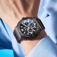 Men Automatic Mechanical Watch Multifunctional Date Dial Sapphire Glass Luminous