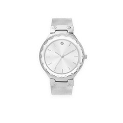 Time and Tru Womens Fashion Watch NWT Diamond, Silver Band Bracelet TT23