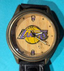 Los Angeles Laker’s Watch By Fossil limited ed. #00640 3D wood grain new battery