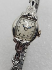 VTG Bulova 10K Gold Silver Expansion Ornate Art Deco Swiss Watch 6BO 6B0 Diamond