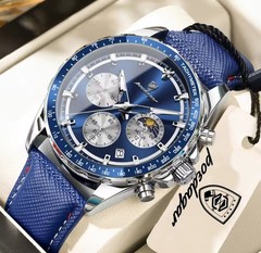 POEDAGAR Original Fashion Men Luminous Waterproof Chronograph Date…