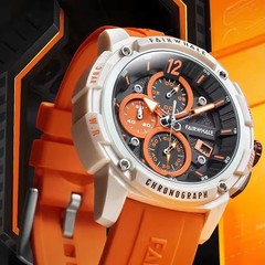 Mark Fairwhale Design New Men’s Fashionable Quartz Waterproof Orange Color Band