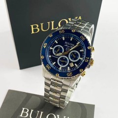 Bulova 98B400 Men’s Marine Star Watch Chronograph Quartz Watch Blue Dial 41.5 mm