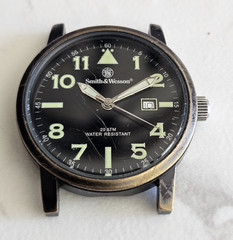Smith & Wesson Men’s Analog Quartz Wristwatch Black Dial Date 200m 20 ATM