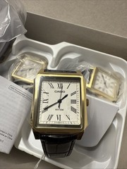 Casio MTP-B190GL-7B Men’s Classic White Dial Brown Leather Strap Watch