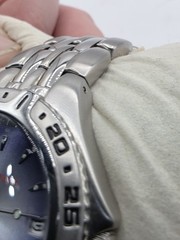 Fossil Snap-on Watch 41mm Stainless Steel Date Glow In Dark New Battery 7″