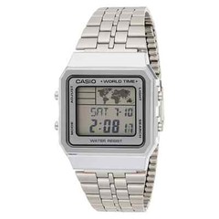 Casio Men’s LCD Dial Gray Stainless Steel Band Digital Quartz Watch – A500WA-7DF