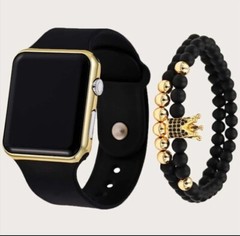 |1pcs black plastic strap fashionable square dial electronic watch|