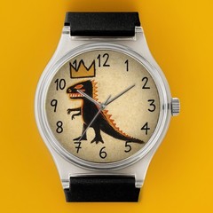 BASQUIAT KING Crown Dinosaur MET NYC Pop Art Wrist Watch Wristwatch