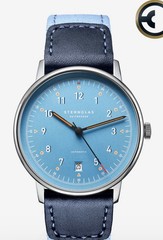 Sternglas Lumatik Automatic 38mm Blue Dial Date, Blue Leather Strap, Box/Papers