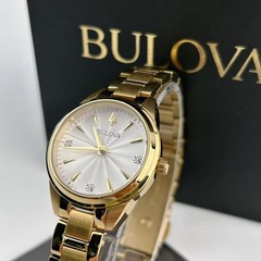 New Bulova Sutton 97P150 White Diamond Dial Stainless Steel Women’s Quartz Watch