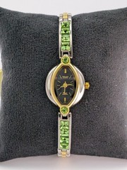 Ladies Watch Omax Japan Two Tone Crystal Dress Formal 7″