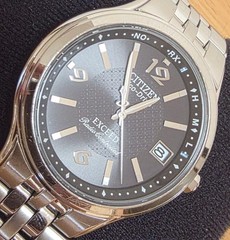 Citizen Exceed H111 Eco-Drive Radio Solar Watch Gray Patterned Dial
