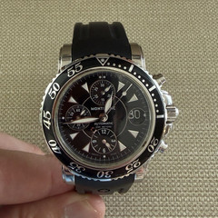 Montblanc Sport Automatic Chronograph 200m Black Dial Rubber Strap Rotating