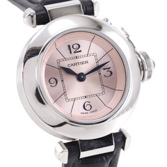 CARTIER Mispacha Watches W3140026 pinkDial Stainless Steel/leather Quartz …