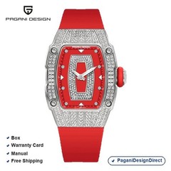 Pagani Design PD-YS013 Red Silver Silicone Automatic Women’s Watch