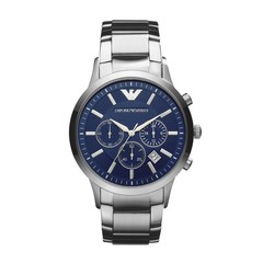 Emporio Armani AR2448 Men’s Chronograph Blue Silver Stainless Steel Watch 43mm