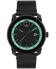 MOVADO BOLD TR90 3601279 BLACK DIAL & LEATHER STRAP QUARTZ 42MM BLACK MENS WATCH