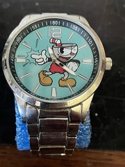 Accutime Cuphead Men’s Analog Quartz Watch 43mm Case StudioMDHR CUP8001GS
