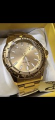 Invicta Men’s Analog Gold Tone Metal Bracelet Watch Stick Indices WR Box