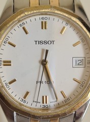 Tissot PR100 Men’s Swiss Quartz Watch 35mm White Dial Two-Tone Sapphire Date