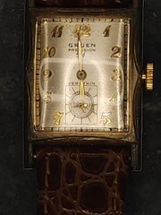 Vintage 1940s Mens Gruen 21 jewel Swiss Watch Veri-thin Precision Runs great!