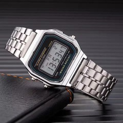 Water Proof Vintage Retro Digital Watch GOLD For Men & Women w/ Alarm Stop Watch