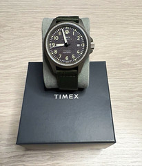 Timex Expedition Automatic Titanium 200m Gray Case Gray Dial Green Strap