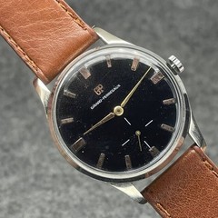 BEAUTIFUL GIRARD PERREGAUX MANUAL WIND CAL 03 BLACK DIAL SWISS WATCH Ca 1950