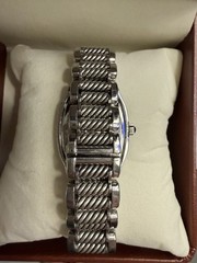 David Yurman Thoroughbred Diamond Stainless Steel Watch Mother of Pearl Sapphire