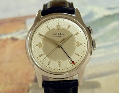 1950’s Vintage VULCAIN Cricket ALARM, Stunning SILVER Dial, Serviced