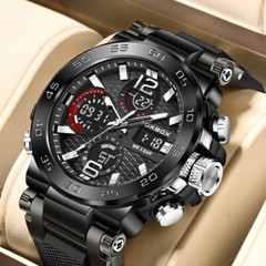 Men’s Watch Quartz Luminous Calendar Round Dial Waterproof 5ATM Sport Wristwatch