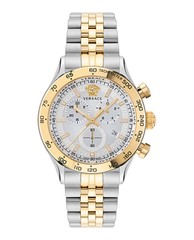 Versace Mens Two Tone 44mm Bracelet Fashion Watch