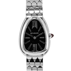 Ladies Bvlgari Serpenti Seduttori 33MM 103952 Steel Black Dial Quartz Watch