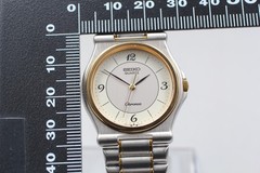 Vintage 1984 N MINT Seiko Chronos 9021-6050 Two-Tone Qartz Mens Watch JAPAN