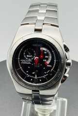 Rare Seiko Arctura Kinetic Chronograph Watch SNL003 Sapphire 10 BAR Japan Steel
