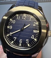 Custom 40mm “Aqua” Style Blue Dial Mod Watch w/ NH35 Automatic