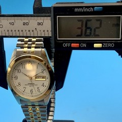 Men’s Dress Quartz Wristwatch Day/Date Two Tone Japan Movt Working New Battery