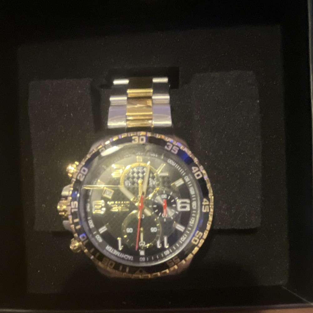 Bulova Marine Star Men’s Quartz Chronograph 45mm Black Dial Blue Bezel Date