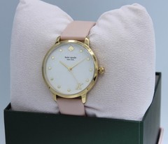 New Authentic Kate Spade Metro Gold White Pink Leather Women’s KSW9010K Watch