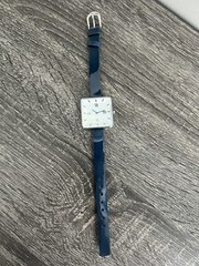NEW SILPADA T3193 Mod Minutes Square Face Navy Blue Patent Leather Band Watch