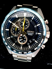 Mens Seiko Blue Dial Motorsports Cronograph SSB321