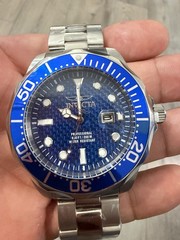 Invicta Grand Diver 12563 Quartz 47mm Blue Carbon Fiber Dial Men’s Watch New Box