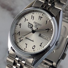 SEIKO 1980-1989 5 Automatic Silver Dial Watch 35mm Wrist 19cm From Japan