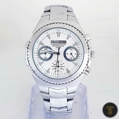 Grass Men’s Watch GM-9060 Chronograph White Dial 10 Bar WR Pre-owned Mens 40mm